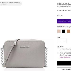 Micheal Kores Jet Set Large Saffiano Leather Cross